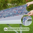 thumbnail image 6 of Blue Paisley and Floral Pattern Square Fitted Tablecloth with Elastic Edge,Square Table Cover,Washable Elastic Table Cover for Home Kitchen Party Decor 34"x34", 6 of 6