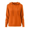 thumbnail image 4 of Yigetop Warm Sweaters for Women Crew Neck Soft Hoodies Fall Winter Cozy Knitted Hooded Pullover Loose Fit Lightweight Comfy 2026 Daily Wear Tops Orange M, 4 of 5