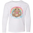 thumbnail image 3 of Inktastic Sloth Yoga Rainbow Long Sleeve Youth T-Shirt, 3 of 5