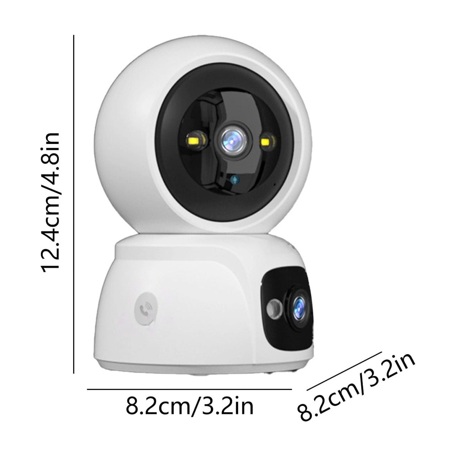 syligr Security Camera Indoor Camera Dual Lens Security Camera with Dual View & Human Detection 2 Way Audio Call Button Alerts for Baby Monitor Pet Camera Home Security Elderly Care