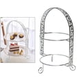 thumbnail image 1 of Soporte de hierro para bandeja de servicio de 2 niveles Soledad soporte de estantes para pasteles 8 pulgadas, 1 of 10
