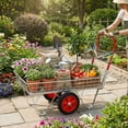 thumbnail image 4 of Heavy Duty Garden Cart with Wheels, 330 lbs Steel Utility Wagon for Yard, Lawn, Patio Gardening and Plant Transport, 4 of 9
