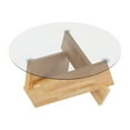 thumbnail image 2 of 31.5 in Modern Side Table with Tempered Glass Top, Round End Table, 2 of 15