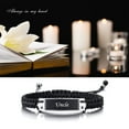 thumbnail image 6 of Stainless Steel Square Tag Charm Adjustable Braided Rope Bracelet Funeral Urns Bracelet s for Cremation Ashes Holder Uncle Memorial Jewelry For Men Women, 6 of 6