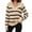 Beige, variant on Aoochasliy Womens Sweaters Pullover V-Neck Loose Zipper Hedging Casual Stripe Knitting Sweater Tops