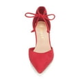 thumbnail image 5 of BLISSFUL STEP Women's High Block Heels Pointed Toe Ankle Strap Dress Shoes​ Red 7.5, 5 of 8