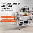 thumbnail image 3 of VEVOR Stainless Steel Work Table Commercial Prep Table 30x60 Inch With 4 Casters, 3 of 9