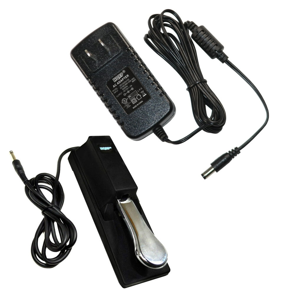 HQRP AC Adapter & Sustain Pedal for Yamaha PSRE203, YPT200, YPT210