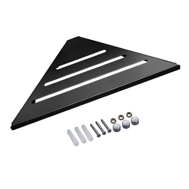 Bewildely Estante de pared para baño Cuarto de ducha Soporte de champú montado en la pared Estante de acero inoxidable Accesorios de baño Gemalte schwarze Streifen Bewildely HA6601-03B