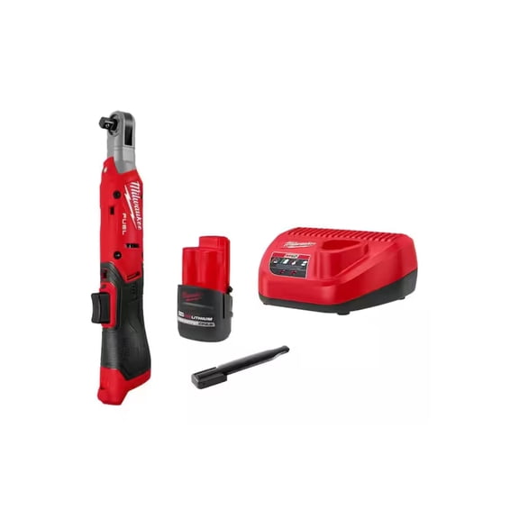 M12 FUEL 12V Lithium-Ion Compact 3/8 in. Cordless Ratchet Kit with Battery, and Charger