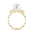 thumbnail image 2 of ANGARA South Sea Cultured Pearl Bypass Ring with Diamond Trio in 14K Yellow Gold for Women | June Birthstone, Birthday, Anniversary, Jewelry Gift for Women | Pearl Ring, 2 of 8