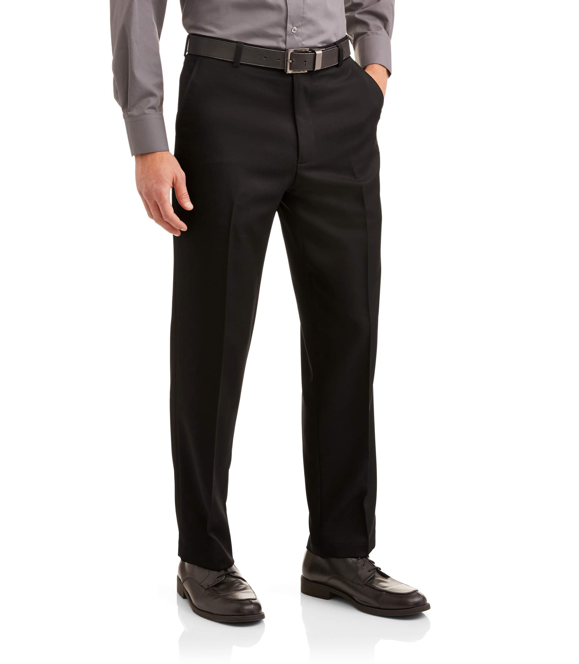 George Big Men's Microfiber Performance Flat Front Dress Pant - Walmart.com