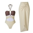 thumbnail image 1 of Trajes de baño tankini para mujer Traje de baño estampado diario para mujer Traje de baño conservador de cuerpo unido Conjunto de dos piezas con falda de playa estampada, 1 of 8