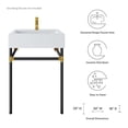 thumbnail image 7 of Modway Redeem 24" Wall-Mount Stainless Steel Bathroom Vanity in Black/White, 7 of 7