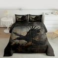 thumbnail image 2 of jejeloiu Black Crow Queen Comforter Set,Gold Glitter Print Bedding Sets,Wild Raven Bedding Comforter Set For Boys Kids,Ultra Soft Home Decor Reversible,3 Pieces, 2 of 8