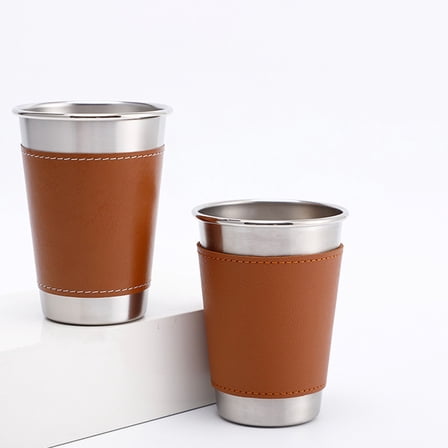 WRISTBIQUE Beer Mugs Stainless Steel Assorted Color 2Pcs 4.1x3in