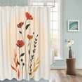 thumbnail image 3 of Fabric Shower Curtain, Abstract Flowers Leaves Hand Painting Floral Plants Shower Curtains with 12 Hooks Waterproof Machine Washable Bath Curtains for Bathroom, 54 x 78in, 3 of 6