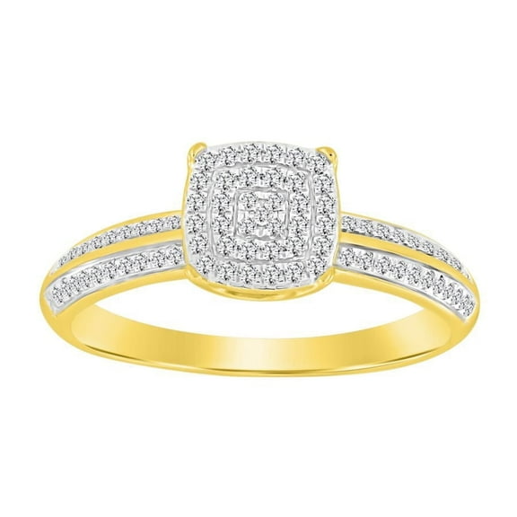 Bellano Women's Ring 0.20CT Round Diamond 10K Yellow Gold