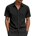 thumbnail image 2 of Men's Slim Fit Casual Solid Short Sleeve Shirt Breathable Comfortable for Daily Wear Sports Outfits Summer Spring Versatile Styling, 2 of 5