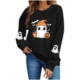 thumbnail image 3 of Tnhcen Women's Halloween Long Sleeve Crew Neck Sweatshirt Casual Pullover Japanese Fleece Top Plus Size XS-3XL Loose Fit Autumn Winter Fashion, 3 of 7