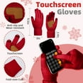 thumbnail image 2 of DAKIMOE Winter Hat and Scarf Gloves Headband Set, Warm Fleece Beanie Knit Touchscreen Gloves for Women Men, 2 of 8