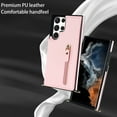 thumbnail image 3 of Crossbody Wallet Case for Samsung Galaxy S24 Ultra with RFID Blocking Card Slot Holder, Magnetic Flip Folio Purse Case, Premium PU Leather Zipper Handbag with Detachable Lanyard Strap, Pink, 3 of 10