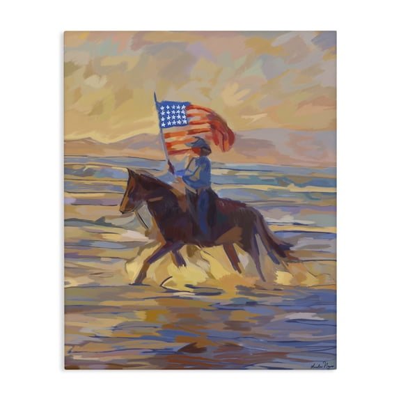 Stupell Industries American Cowgirl Abstraction Canvas Wall Art, design by Amelia Noyes