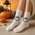 thumbnail image 4 of WJOSBXT Halloween Fuzzy Socks Women Funny Fluffy Fleece Sleep Socks 2026 Halloween Graphic Pumpkin Ghost Bat Winter Socks, 4 of 7