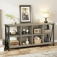 thumbnail image 3 of Console Table 62.2'' Narrow Sofa Table 8 Cube Storage Organizer Cabinet 3 Tier Long Sofa Table Behind Couch Entry Console Table with Storage for Entryway, Living Room, Foyer, 3 of 6