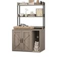 thumbnail image 2 of 55" Cat Litter Box Enclosure, Hidden Wooden Cat House with 2 Storage Shelves for Living Room Entryway, 2 of 3