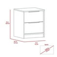 thumbnail image 6 of Xukmct Wood Nightstand with Metal Handle and 2 Drawers, Beside Table for Home, Bedroom, White, 6 of 6