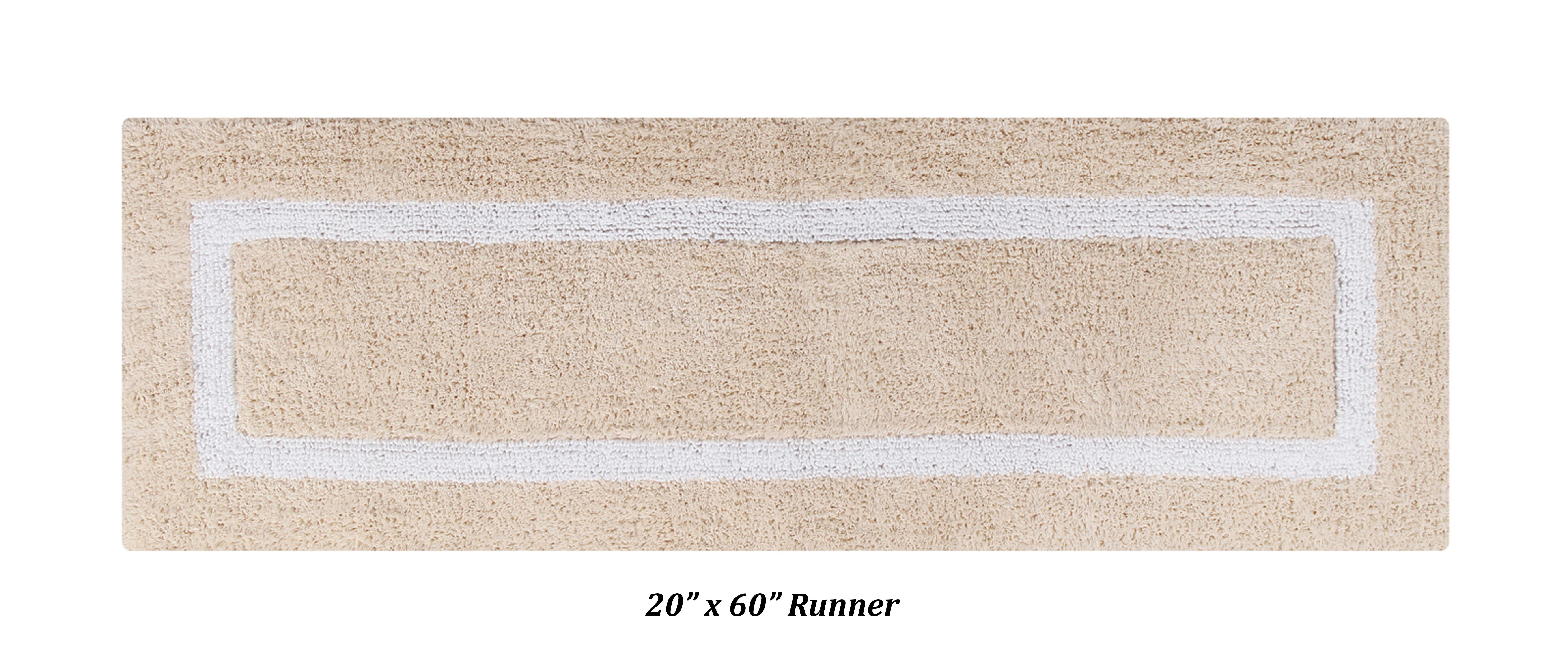 20x60 Hotel Collection Bath Rug White/sand - Better Trends : Target