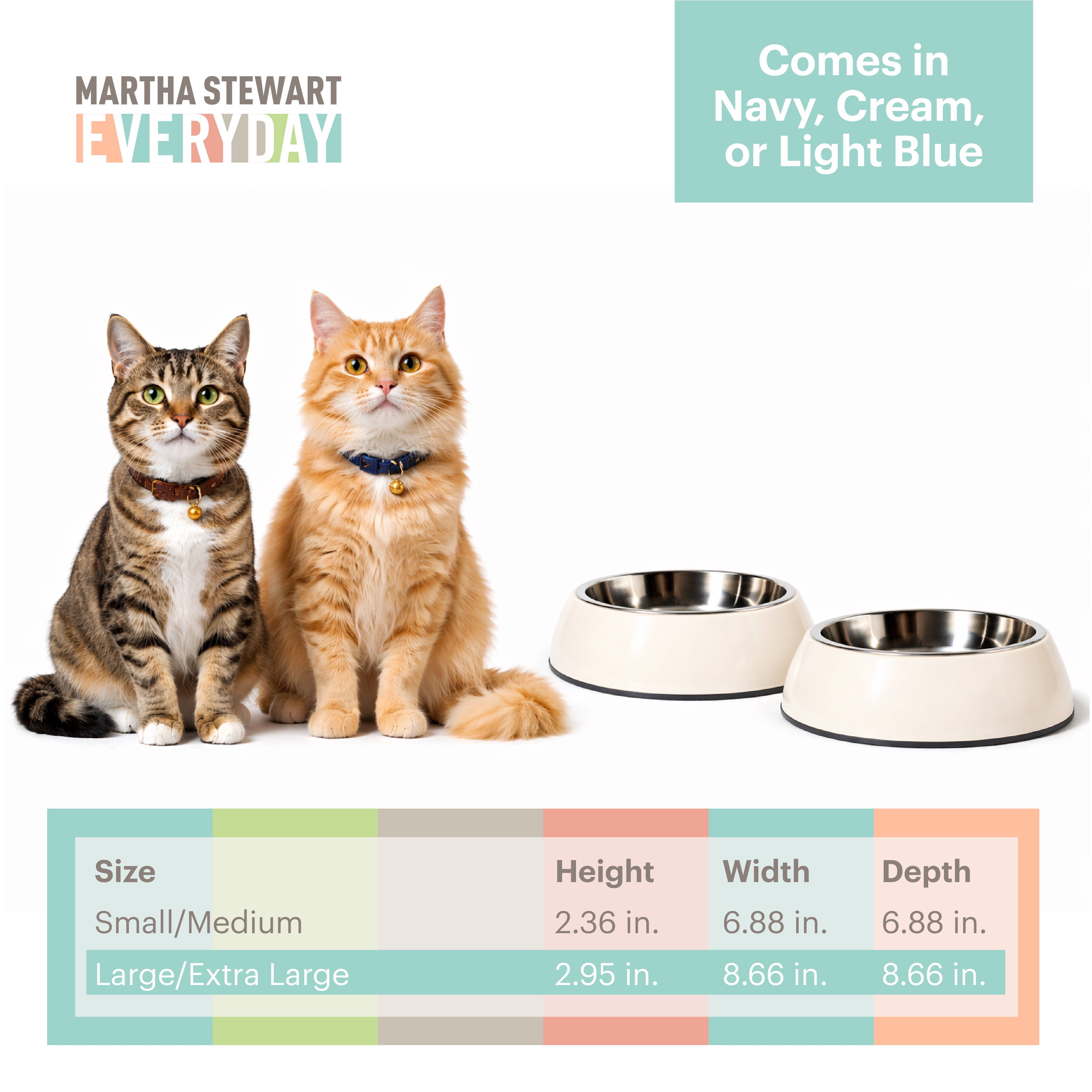 3 in 1 Melamine Cat Bowl Set with Lid Cream Large/Extra Large