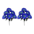 thumbnail image 2 of Hodwiequ Artificial Peony Stems 6 Heads Fake Flowers 2 Pack Bouquets Realistic Silk Floral Arrangements For Vase Home Table Wedding Decor Centerpiece Blue 35Cm, 2 of 6