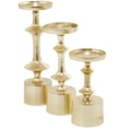 thumbnail image 5 of CosmoLiving by Cosmopolitan 3 Candle Gold Aluminum Metal Pillar Candle Holder, Set of 3, 5 of 8
