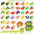 thumbnail image 2 of Juego de juguetes Play Food BAODLON 100 unidades con 2 cestas para niños de 2 a 5 años, 2 of 7