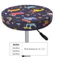 thumbnail image 2 of colorful Dinosaur rainbow Round Bar Stool Seat Covers, Elastic Round Chair Cover Stool Seat Slipcover Bar Stool Cushions Round Pad for 12-14 inch, 2 of 5