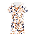thumbnail image 4 of Cold Shoulder Dresses for Women Boho Floral Print Mini Dress Elegant Classy Business Sundress Casual Work Fashion Trendy Outfits V Neck Short Dresses 2026 Summer Beach Vacation Outfits, 4 of 5