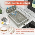 thumbnail image 5 of Dish Drying Rack - 304 Stainless Steel Dish Rack with Utensil Holder & Adjustable Spout, Space-Saving Organizer, Large Capacity for Bowls, Dish Drainer with Drainboard, Grey, 5 of 16