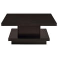 thumbnail image 2 of Coaster Table Basse Carrée Contemporaine en Bois avec Piédestal en Cappuccino, 2 of 8