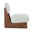 thumbnail image 3 of YIYADO Accent Chair Set of 2, Mid-Century Modern Chair, Polyester Fiber Upholstery, Walnut Finish Wooden Base, Simple and Stylish Accent Seat for Living Room, Bedroom, Balcony, Beige, 3 of 6