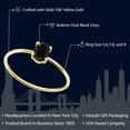 thumbnail image 2 of Gem Stone King 10K Yellow Gold Oval Black Onyx Engagement Ring for Women | 0.40 Cttw | Gemstone Birthstone, 2 of 7