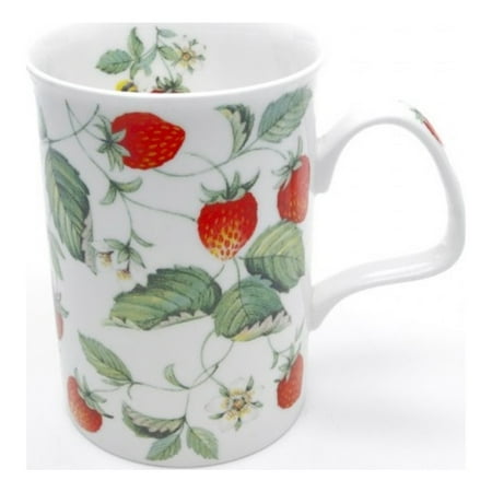 

Roy Kirkham Alpine Strawberry Ceramic Lancaster Mugs in White/Red (Set of 2)