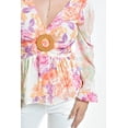 thumbnail image 4 of Blusa estampada con hebilla Roman Fashion/Juvenil, 1301 (Multicolor) multicolor G, 4 of 6