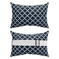 thumbnail image 2 of Pack of 2 Outdoor Lumbar Pillow Covers 11x16 Inch, Navy Blue Morocco Waterproof Throw Pillow Covers Set, Modern Farmhouse Minimalist Plaid Indoor&Outdoor Decorative Cushion Cases for Patio Porch Car, 2 of 7