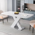 thumbnail image 1 of Noble House 47.24"-62.99"Modern Rectangle Dining Table, Stretchable,White, 1 of 4