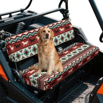 Binienty Aztec Horse Print UTV Seat Covers for Kawasaki Mule 3010 3020 4010 2009-2023 2025, Soft Dustproof Adjustable UTV Seat Cover Set for Mule 3000, 2 Pack