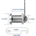 thumbnail image 3 of 4 Pack Cabinet Locks with Iron Keys, Cam Cylinder Lock, 25mm Secure Drawer and Mailbox Padlock for File Storage, 3 of 3