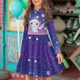 thumbnail image 2 of DISNIMO Galaxy Axolotl Dress Girls 5-6 Fall Dresses Girls Beach Dress Kids Long Sleeve Skater Dress Girls Swing Dress with Collar Button Up Dress Girls Twirling Dresses Children Church Dress, 2 of 7