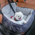 thumbnail image 1 of Asiento de coche para perros Oiilores para perros pequeños, peluche, elevador gris, 1 of 6